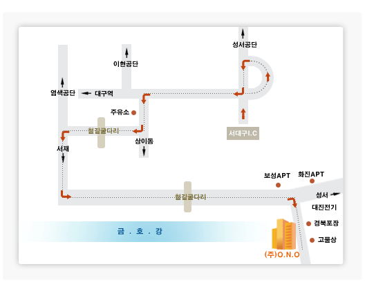O.N.O FILTER 오시는 길 — 대구광역시 달성군 다사면 서재리 618